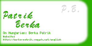 patrik berka business card